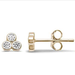 3 Stone Stud Earrings